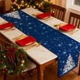 thumbnail image 4 of chaungfeng Christmas Tree Snowflakes Table Runner 12"x71", Holiday Decoration Seasonals Winter Blue Kitchen Table Decoration for Restaurant Party Decoration(D), 4 of 6