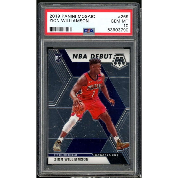 Zion Williamson Rookie Card 2019-20 Panini Mosaic #269 PSA 10
