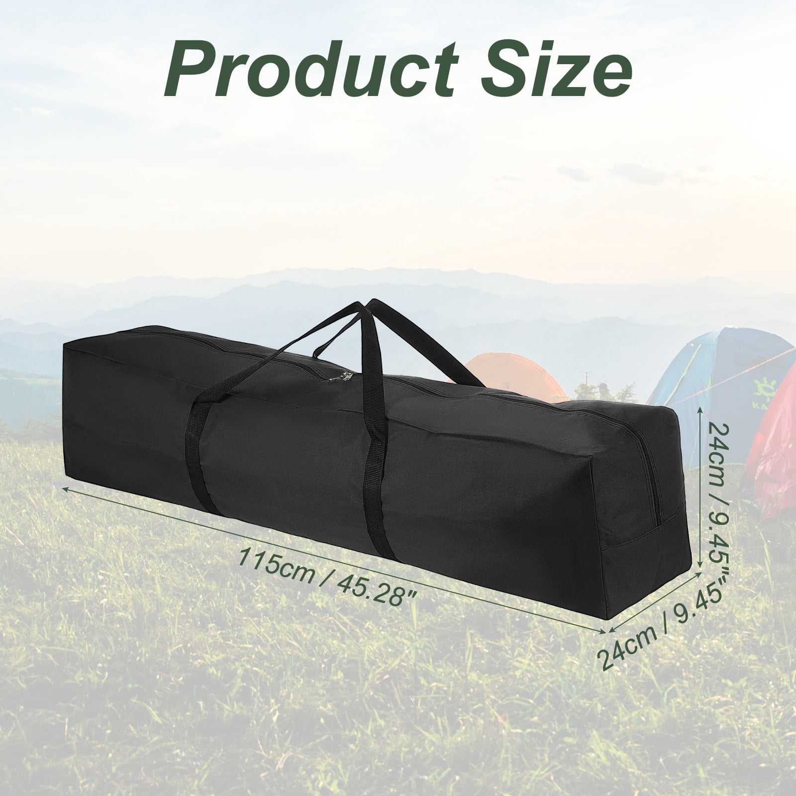 Uxcell Storage Duffle Bag, Zippered Duffel Bag for Travel 45 Inch & Black -Fitting for (Outdoor/Travel/Tent/Sports)