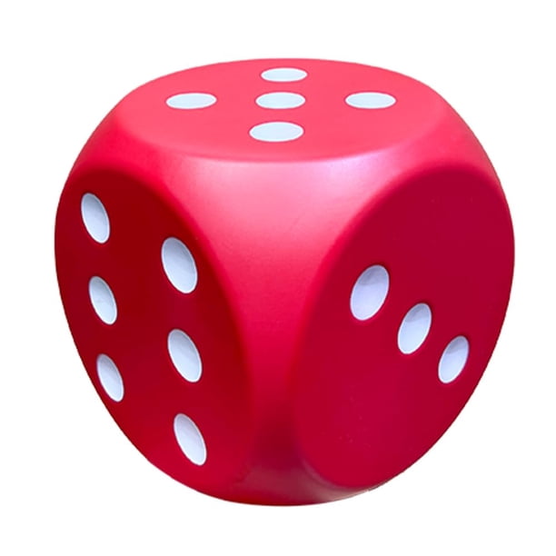 Juego de dados gigantes de 15 cm, divertido, relleno de espuma, para noches de juegos, color rojo