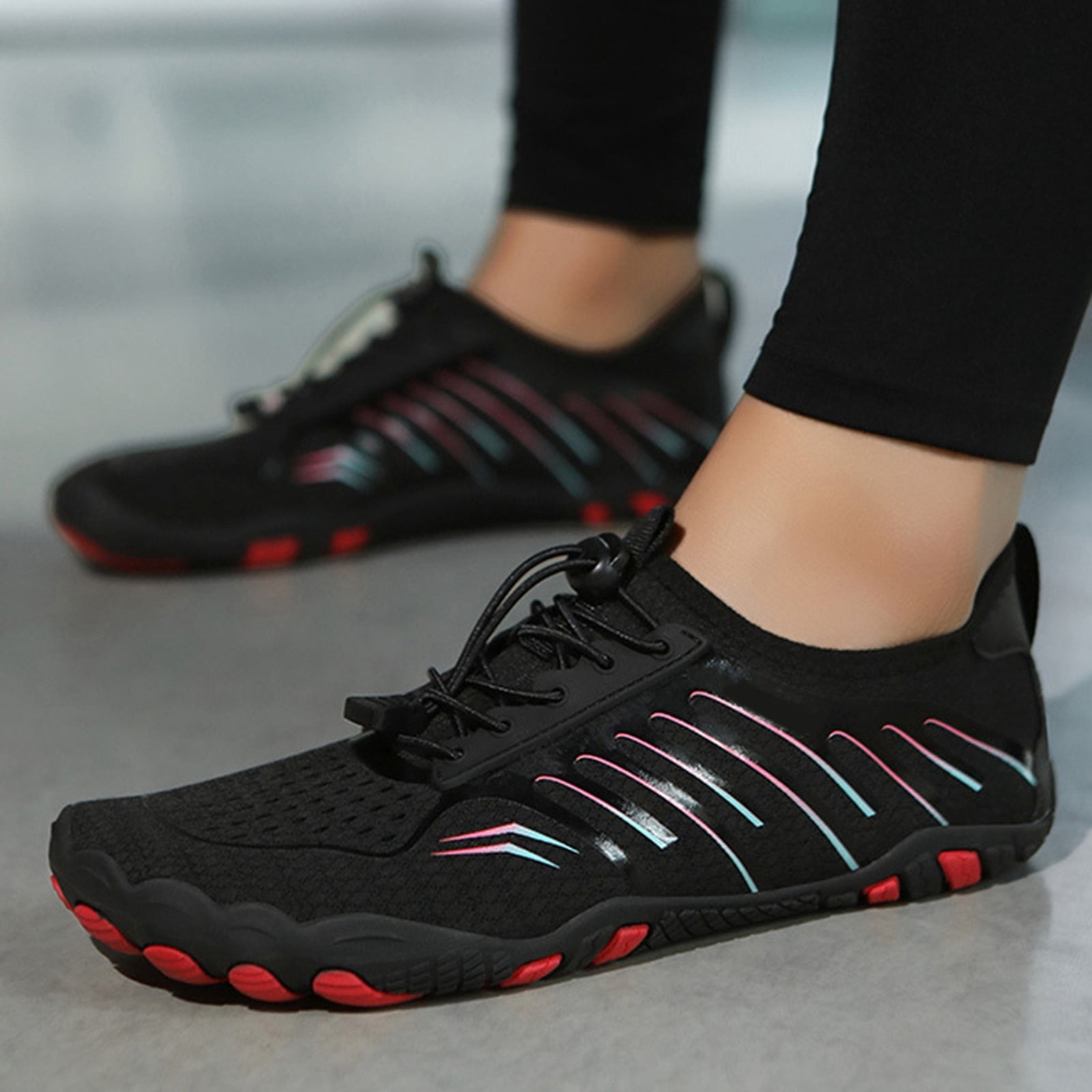 KANG Fashion Unisex Outdoor River-Trekking Shoes, Non-, Water-Resistant Aqua Shoes for Hiking, Yoga, Beach, and Outdoor Sports Activities with a Flexible, Protective Sole Black 44