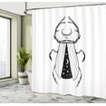 thumbnail image 4 of Ambesonne Alien Trip Shower Curtain, Bohemian Space Motif, 69"Wx84"L, White Black, 4 of 4