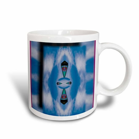 Beautiful Shapes - 3dRose Street Signs made into beautiful shapes of Pink and Green with Blue Sky, Ceramic Mug, 11-ounce
