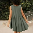 thumbnail image 5 of VUPSGEZ Womens Summer Sleeveless Mini Dress Casual Loose V Neck Sundress With Pockets (Green,XS), 5 of 5