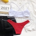 thumbnail image 5 of LEEYNEER Women‘s Bikini Swimsuits Sets  Thong Bikini Sets Backless Bikini Two Piece Filled Bra Beachwear Swimwear Bikini Sets for Women Black L, 5 of 7