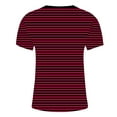 thumbnail image 5 of MIUOWANP Men's Short Sleeve Shirts Striped Print Stylish Plus Size Sports and Fitness Performance Tops Size L(8)Red, 5 of 5