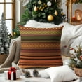 thumbnail image 2 of Brown Green Red Pillow Covers 18x18 Inch Set of 2 Bohemian Multicolor Stripes Decorative Throw Pillows Retro Southwest Geometric Boho Mexican Pillow Cases Home Decor for Sofa Couch Outdoor, 2 of 6