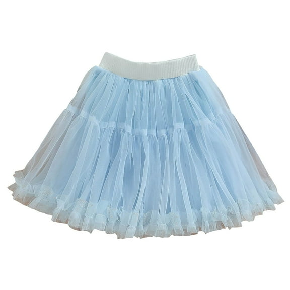 adviicd Girls Skirt Girls Sequin Skirts Toddler Tutu Skirt Tulle Dance Skirts Girls Birthday Fashion Clothes (Blue,4-5 Years)