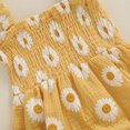 thumbnail image 5 of Newborn Baby Girls Summer Outfits Floral Daisy Romper Ruffle Smocked Suspender Bodysuit with Bow Headband Set Cute Clothes, 5 of 7