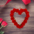 thumbnail image 2 of Heart-Shaped Wreath Red Plastic Cloth 1Set 13.4X12.6X2.4In, 2 of 9