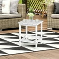 thumbnail image 2 of Topbuy 15" Outdoor Square Side End Table Wooden Coffee Table Suitable for Garden Patio Balcony White, 2 of 5