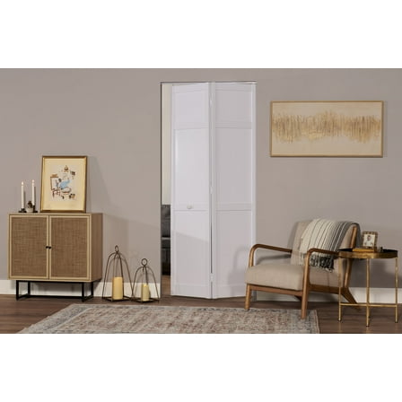 Seabrooke 36" x 80" White Vinyl Shaker Style Bifold Door