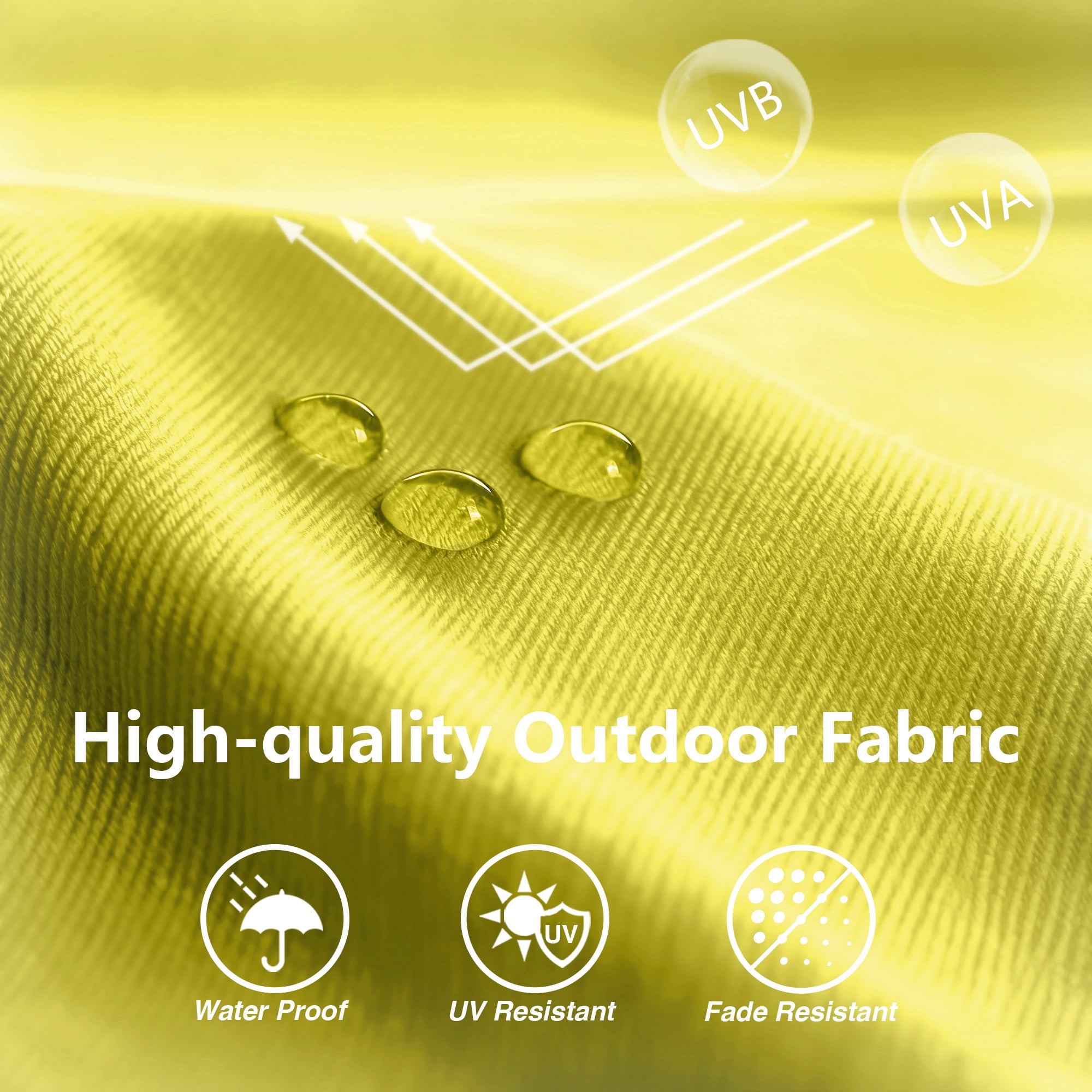 Abble 11FT Outdoor Patio Umbrella with Crank Handle, Market Umbrella with 8 Sturdy Umbrella Ribs, Waterproof for Garden Deck Backyard Pool,   Yellow