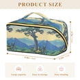 thumbnail image 4 of FORMRS Makeup Bag Travel Cosmetic Organizer for Women Fold Flat Zipper Pouch with Handle, Retro Mountain, 4 of 8