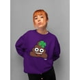 thumbnail image 2 of Lucky Poo Emoji - Fun Clover Charm Design Women's Sweatshirt, 2 of 4