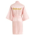 thumbnail image 7 of Hifoo Women's Sleepwear Wedding Party Team Bride Robe Letters Kimono Satin Pyjamas Bridesmaid Bathrobe Breathable Casual Home Lapel Loungewear, 7 of 7