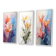 thumbnail image 3 of Designart "Representing the Birds of Paradise II" Floral & Botanical Framed Wall Art Set Of 3 - Peach Birds Of Paradise Frame Gallery Set For Office Decor, 3 of 7