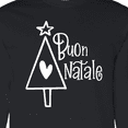 thumbnail image 4 of Inktastic Buon Natale Christmas Tree with Heart and Star Long Sleeve T-Shirt, 4 of 5