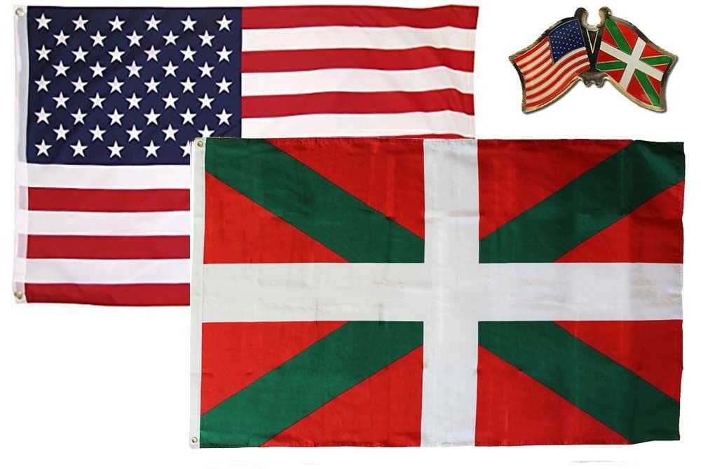 Wholesale Combo USA & El Salvador Country 2x3 2'x3' Flag & Friendship Lapel Pin 