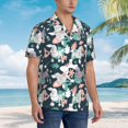 thumbnail image 5 of Balery Cute Poodle Dog Print Men's Hawaiian Shirts Short Sleeve Beach Shirt Relaxed Fit Vacation Button Down Shirts-3X-Large, 5 of 9