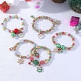 thumbnail image 2 of Conjunto de 6 pulseras navideñas coloridas con cuentas navideñas, pulsera elástica Chram, novedad para vacaciones, 2 of 5
