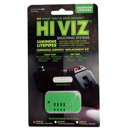 Rplmnt Kit - HIVIZ Sight Systems L Luminous LitePipe Rplcmnt Kit Front and Rear, White