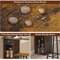thumbnail image 4 of Bingirl Rustic Brown Bar Table and Chairs Set, Dining Table Set, 3pcs Kitchen Dining Table Set with Storage Drawer & Shelf, Pub Table and Chairs Set for Small Spaces and Apartments, 4 of 5