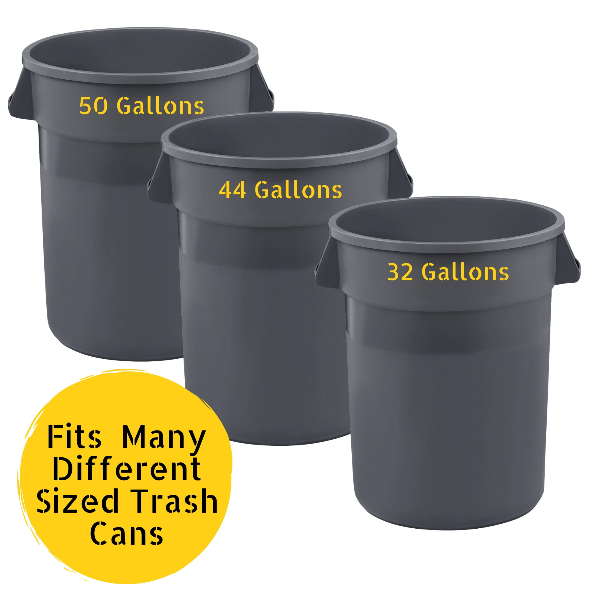 Merhoff & Larkin Yellow Trash Caddy Bag for Garbage Bins 32-50 Gallon Heavy Duty Vinyl Construction