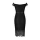 thumbnail image 5 of Puntoco Vestido De Manga Corta Con Cuello En V, Vestido De Mujer De Color Liso Con Un Solo Hombro, Manga Corta, Cuello En V, Encaje, Hueco, Que Cubre La Cadera, Vestido Negro Xxxl, 5 of 7