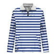 thumbnail image 5 of IYTR Men's Stand Collar Casual Sweatshirt Long Sleeve Striped Zipper Pullover Sweatshirt Fall Winter Sport Sweater Tops Blue XXL, 5 of 5