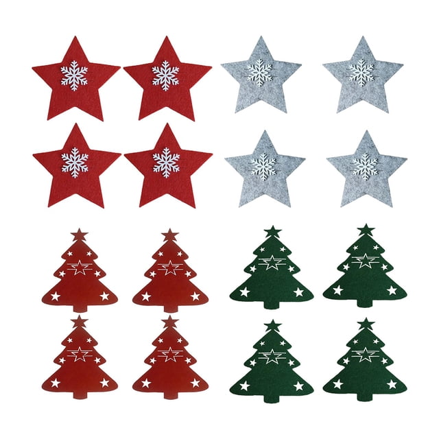 4x Cubiertos Organizador Bolsa Vajilla Tenedores Bolsillos Bolsas Para Decoración+4 Soportes Para Cubiertos Para Decoración De Mesa.+4 Bolsas Navideñas Para Cubiertos, Vajilla , Yuyangstore none