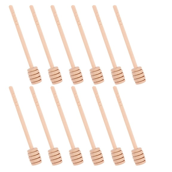 FUEENIRVA Round Tip Honey Stirring Stick Wood 12Pcs