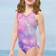 thumbnail image 4 of FOR U DESIGNS Novelty One Piece Swimwear for Girls Starry Sky Beach Sport Bodysuit for 13-14 Years Summer Beach Wear Little Kids Sleeveless Bodysuit, 4 of 8
