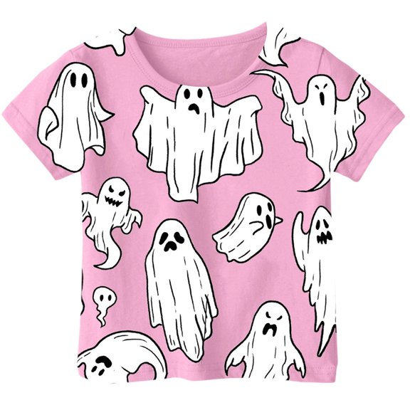 Weebloom Halloween Shirts for Kids Boy Girl Children Printed T Shirt Style Short Sleeved Top for 1-13 Years Dailywear,1-2 Years