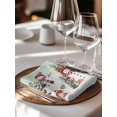 thumbnail image 6 of Teal Christmas Cloth Napkins Set of 6 Reusable Dinner Napkins, Snowman Xmas Tree Snowflake Winter Cocktail Napkin Washable Table Napkins for Wedding/Holiday Party/Baby Shower 20"x20", 6 of 7
