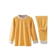 thumbnail image 2 of Venjoe Kids Thermal Underwear Set Girls Boys Warm Long Sleeve Undershirt Tops Fleece Leggings Long Yellow 100, 2 of 7