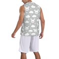 thumbnail image 2 of Pofeuu Rabbit And Cloud Print Basketball Jersey, Shirts for Men Youth Basketball Jersey Crew Neck-Large, 2 of 6