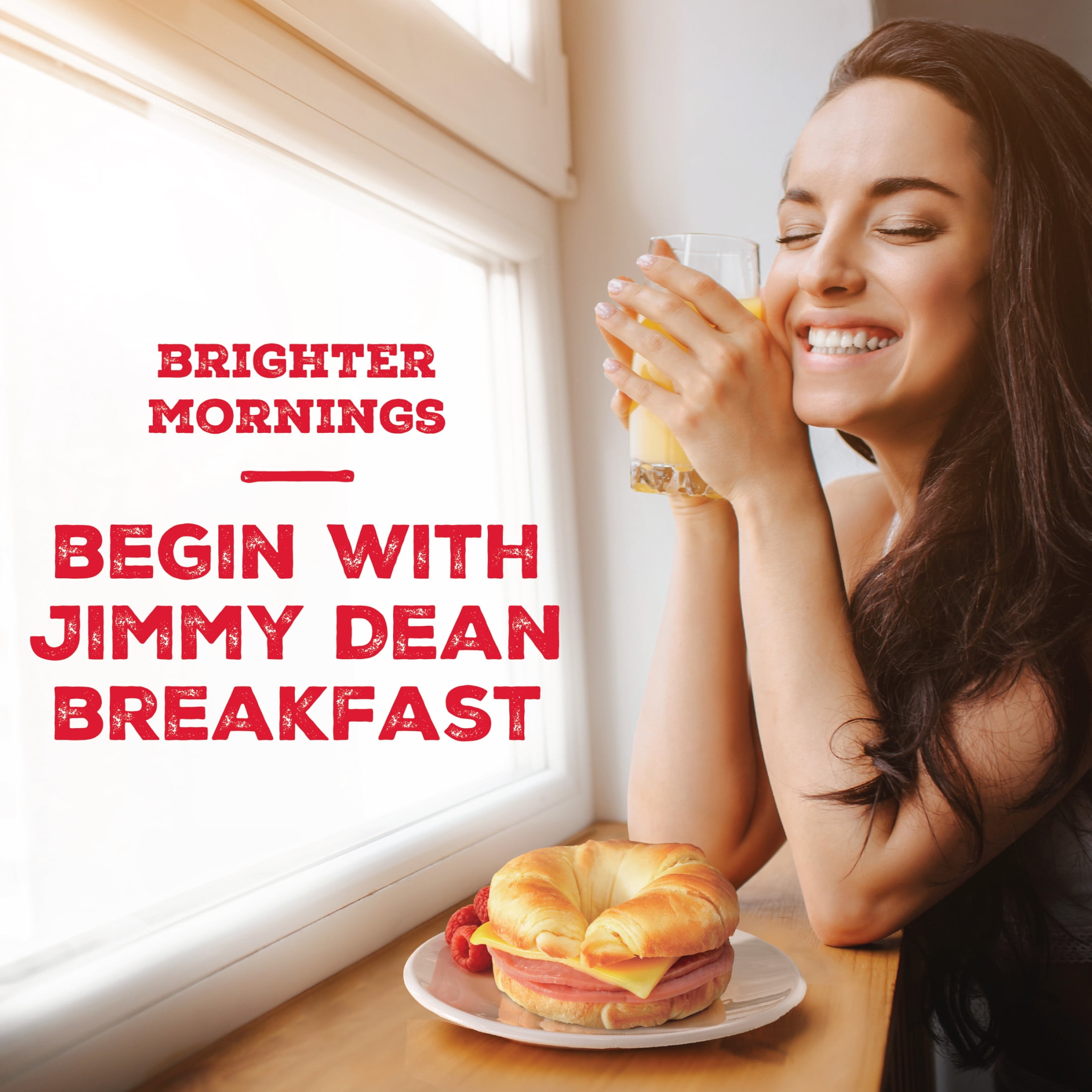 Jimmy Dean Frozen Breakfast Sandwich, Ham & Cheese Croissant, 8 Count