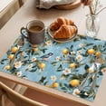 thumbnail image 3 of Lemon Flowers Placemats Set of 12 Country Bird Plant Watercolor Blue Summer Place Mats Indoor Wipeable Table Mats Washable Cloth Dining Table Placemats for Kitchen Holiday Party Home Decor 13x19 Inch, 3 of 9