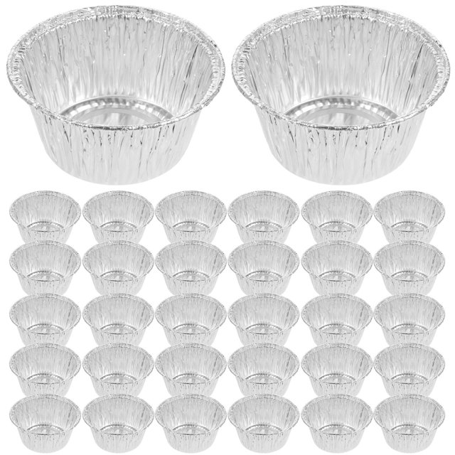 GOOHOCHY Moules Ronds en Aluminium pour Tartelettes aux Œufs 100 Pcs pour Cuisson de Gâteaux et Tartes à la Maison
