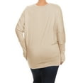 thumbnail image 4 of MOA COLLECTION Women's Plus Size Dolman Sleeve T-Shirt – Casual Solid Color Top, 4 of 4