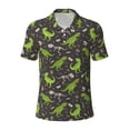 thumbnail image 2 of Daiia Dinosaur Skeleton Pattern Men’s Polo Shirts,Solid Deck Shirt,Classic Fit, Breathable Cotton Polo for Casual and Sport Wear-XX-Large, 2 of 7
