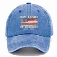 thumbnail image 2 of Men's Vintage 250 Years of Freedom Hat 1776- USA Flag Patriotic Hat Adjustable Baseball Cap, 2 of 4