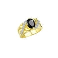thumbnail image 4 of RYLOS Rings for Women 14K Gold Plated Silver Ring Classic 9X7MM Oval Gemstone & Diamonds October Onyx Jewelry Size 11, 4 of 8