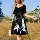 thumbnail image 4 of El vestido blanco de Barry Mannilaw luce mangas cortas. Ropa femenina. Vestidos., 4 of 7
