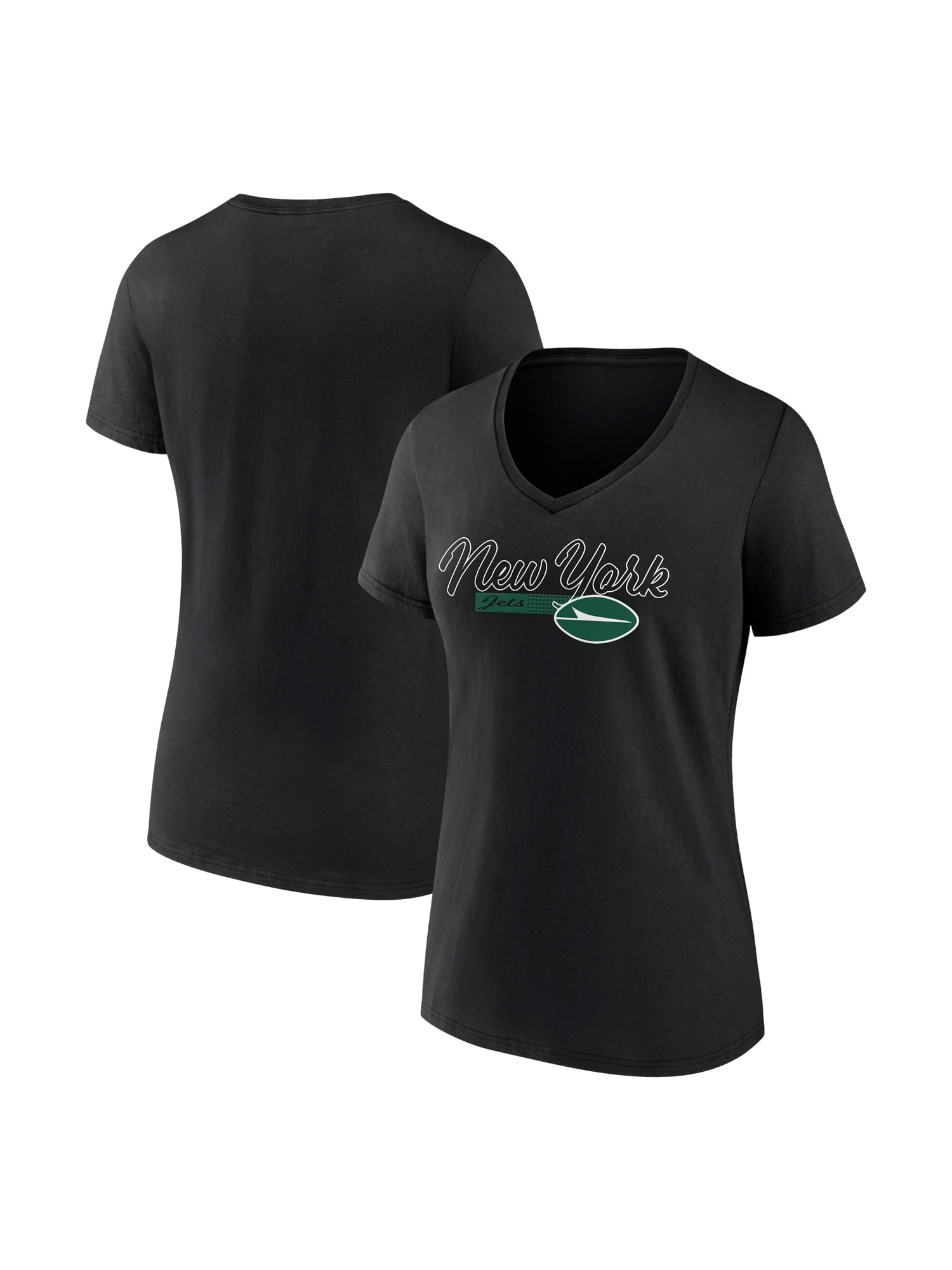 NFL New York Jets Women's Cotton Black Short Sleeve T-Shirt