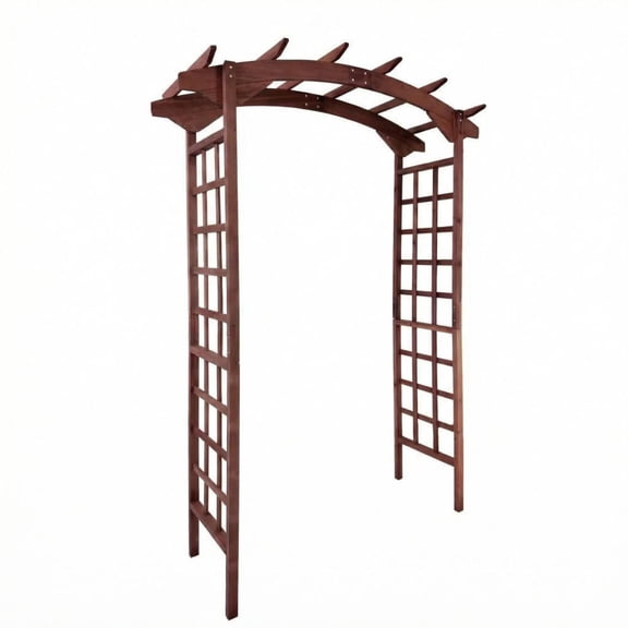 Qinain 7FT Wooden Garden Arbor Arch, Fir Wood Trellis for Plant Climbing, Wedding Arch for