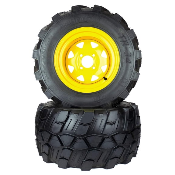 (2) Aggressive Tire Assemblies 24x12.00-12 Fits John Deere ZTrak Pro TCA17309