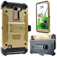 thumbnail image 4 of Value Pack + for 5.7" LG Stylo 2 Stylus 2 +PLUS 2V Case Holster Phone Case Belt Clip 2 Kickstands Hybrid Armor Rugged Shock Bumper Cover Gold, 4 of 4