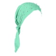 thumbnail image 3 of Beaded Stretch Turban Hat for Women - Elegant Indian Style Muslim Hijab Cap with Pearl Embellishments, Soft Breathable Double-Layer Head Wrap, Casual Sport & Religious Headscarf Green, 3 of 3